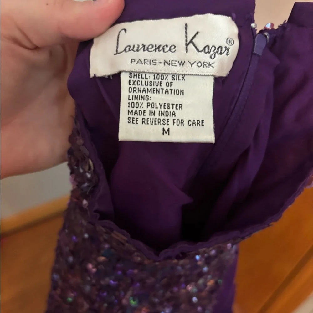 Laurence Kazar Purple Sequin Halter Blouse - Picture 4 of 4